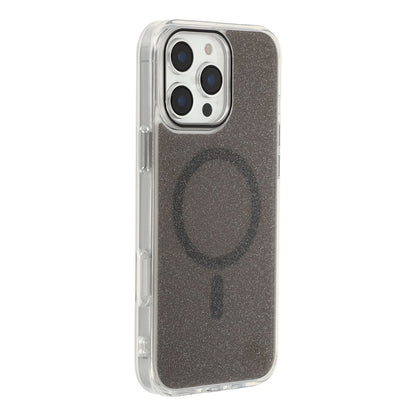 For iPhone 16 Pro Max Magnetic Case Glitter Clear PC TPU Protective Cover