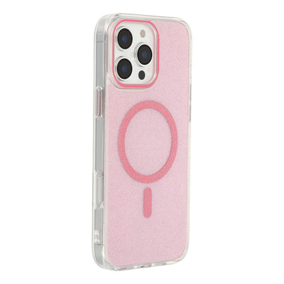 For iPhone 16 Pro Max Magnetic Case Glitter Clear PC TPU Protective Cover