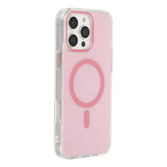 For iPhone 16 Pro Max Magnetic Case Glitter Clear PC TPU Protective Cover