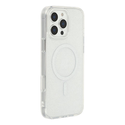 For iPhone 16 Pro Max Magnetic Case Glitter Clear PC TPU Protective Cover