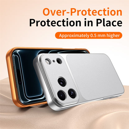 For iPhone 17 Pro Max Phone Case Lambskin Texture PC TPU PU Leather Shockproof Protective Cover