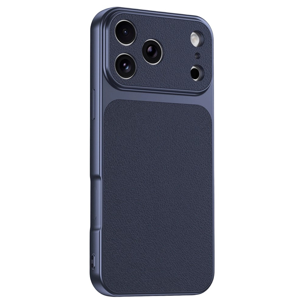 For iPhone 17 Pro Max Phone Case Lambskin Texture PC TPU PU Leather Shockproof Protective Cover