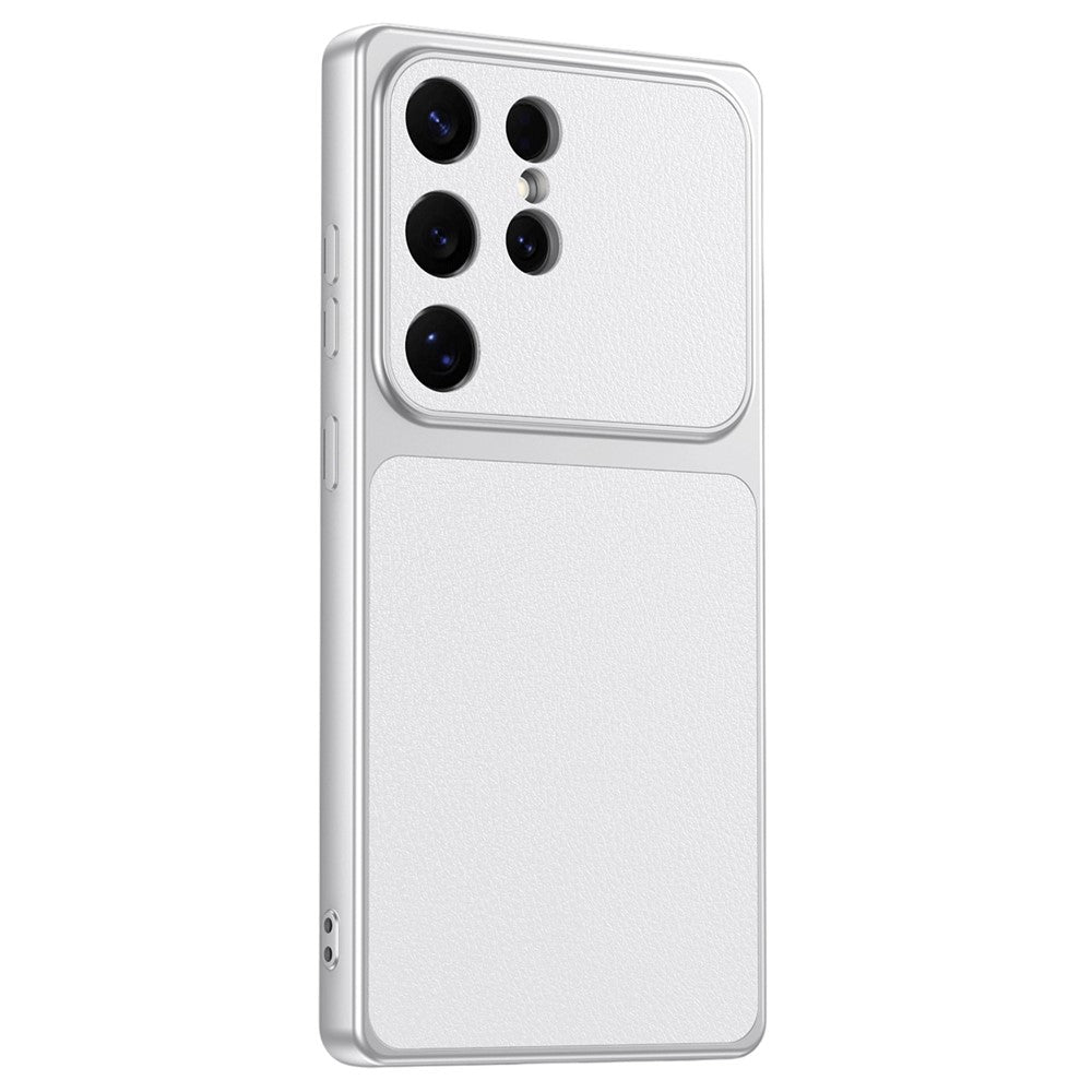 For Samsung Galaxy S25 Ultra Phone Case Lambskin Texture PC TPU PU Leather Shockproof Protective Cover