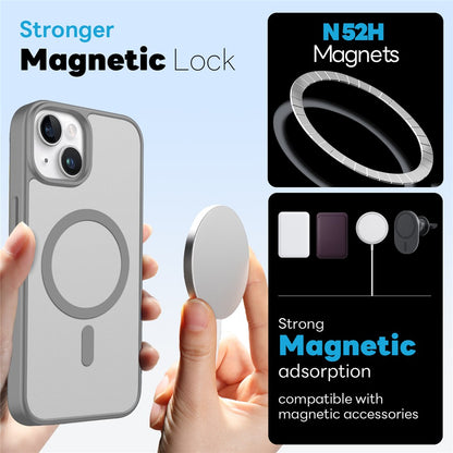 NORTHJO For iPhone 14 Plus Case Compatible with MagSafe Translucent Matte Shockproof Phone Cover with Tempered Glass Film