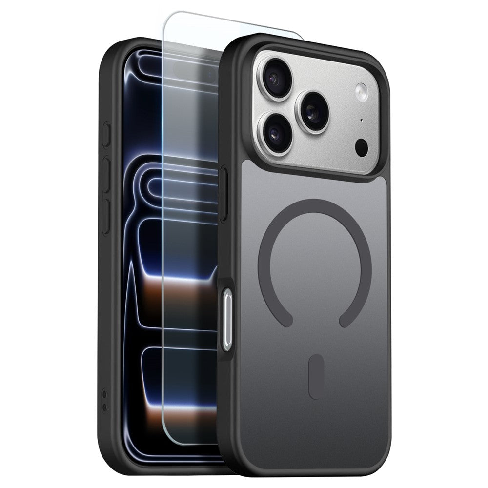 NORTHJO For iPhone 17 Pro Case Compatible with MagSafe Translucent Matte Shockproof Phone Cover with Tempered Glass Film