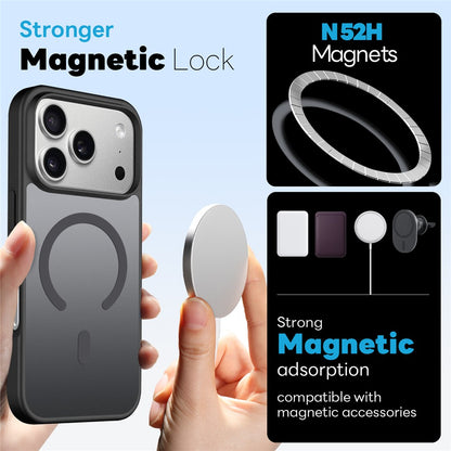 NORTHJO For iPhone 17 Pro Case Compatible with MagSafe Translucent Matte Shockproof Phone Cover with Tempered Glass Film
