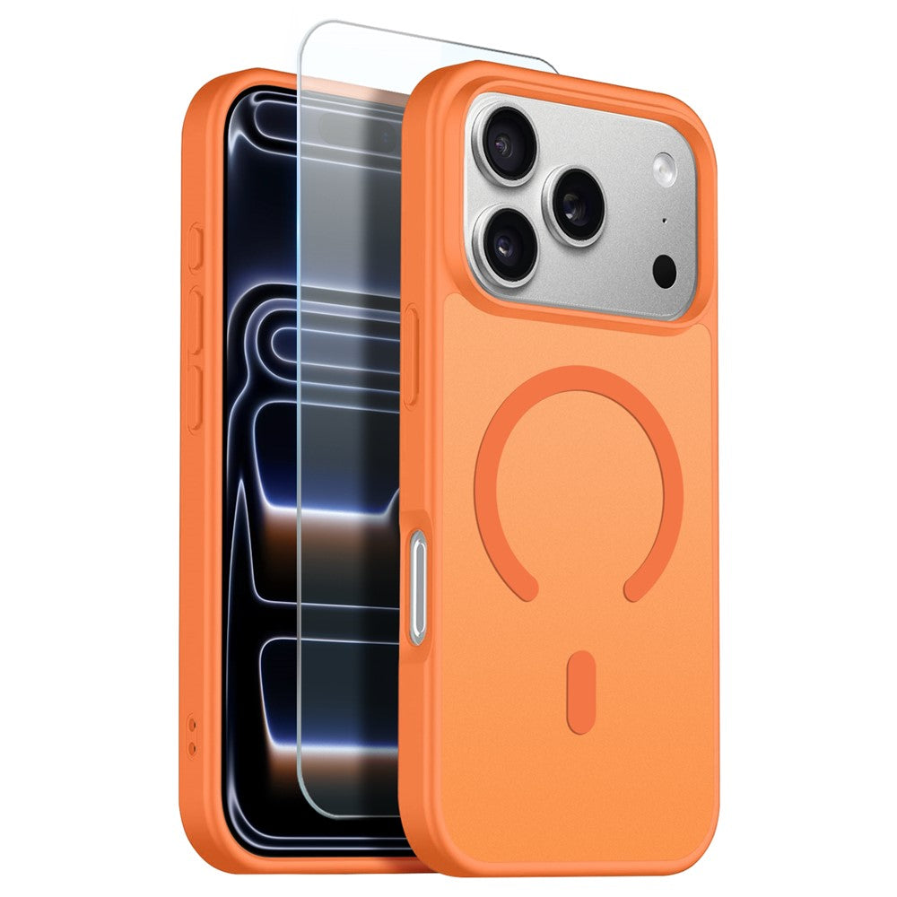 NORTHJO For iPhone 17 Pro Case Compatible with MagSafe Translucent Matte Shockproof Phone Cover with Tempered Glass Film
