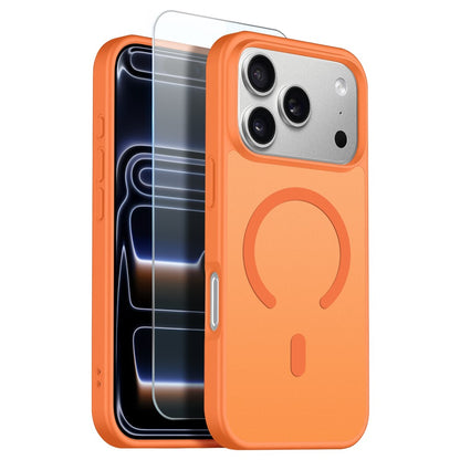 NORTHJO For iPhone 17 Pro Case Compatible with MagSafe Translucent Matte Shockproof Phone Cover with Tempered Glass Film