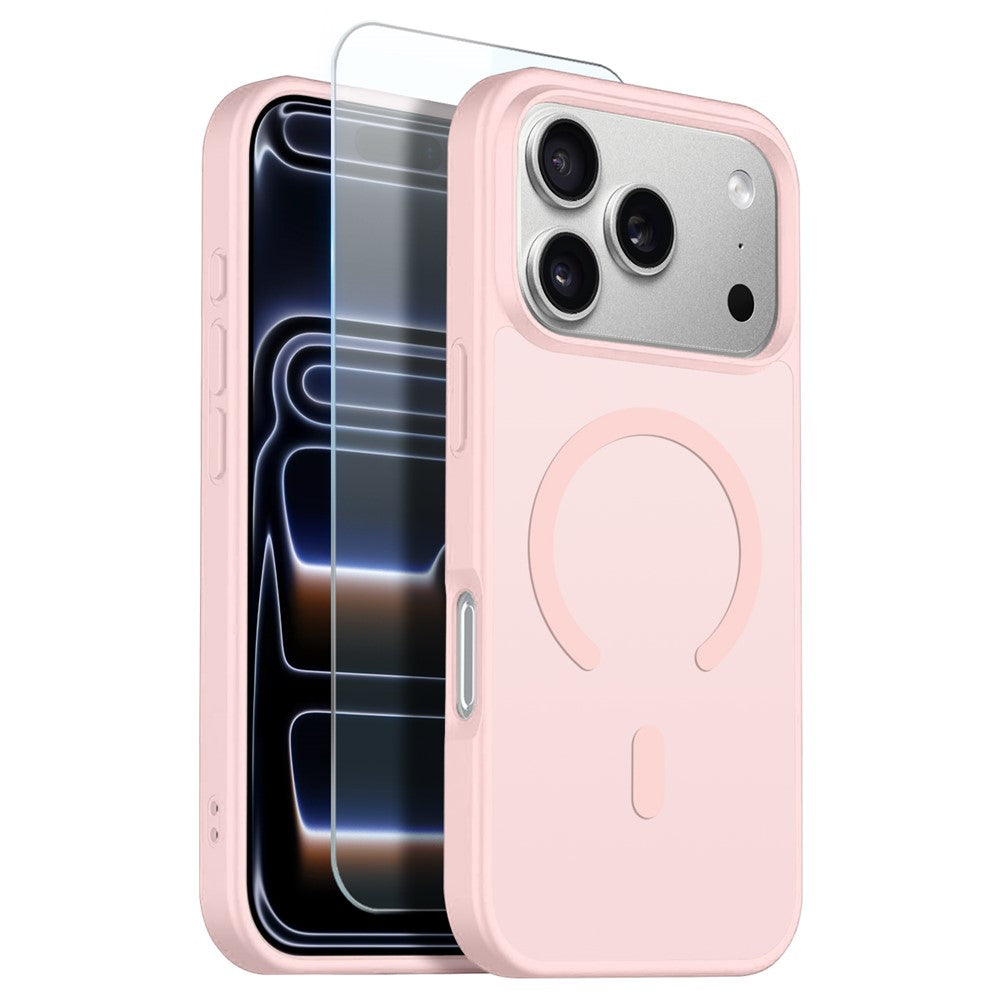 NORTHJO For iPhone 17 Pro Case Compatible with MagSafe Translucent Matte Shockproof Phone Cover with Tempered Glass Film