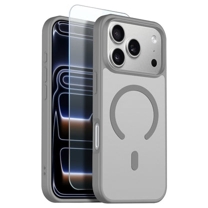 NORTHJO For iPhone 17 Pro Case Compatible with MagSafe Translucent Matte Shockproof Phone Cover with Tempered Glass Film