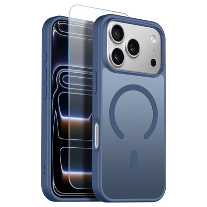 NORTHJO For iPhone 17 Pro Case Compatible with MagSafe Translucent Matte Shockproof Phone Cover with Tempered Glass Film