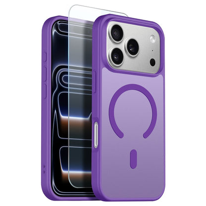 NORTHJO For iPhone 17 Pro Case Compatible with MagSafe Translucent Matte Shockproof Phone Cover with Tempered Glass Film