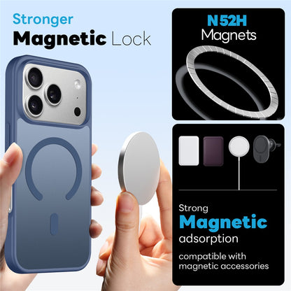 NORTHJO For iPhone 17 Pro Max Case Compatible with MagSafe Translucent Matte Shockproof Phone Cover with Tempered Glass Film