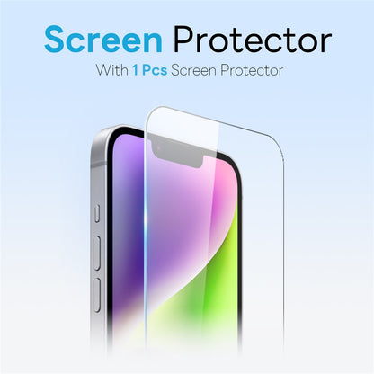 NORTHJO For iPhone 14 Plus Magnetic Case Translucent Matte Shockproof Phone Cover Set with Front Screen Protector + Lens Film