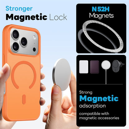 NORTHJO For iPhone 17 Pro Max Magnetic Case Translucent Matte Shockproof Phone Cover Set with Front Screen Protector + Lens Film
