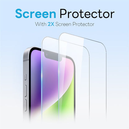 NORTHJO 5 in 1 Set for iPhone 14 Plus Magnetic Case Translucent Matte Shockproof Phone Cover with 2Pcs Front Screen Protector + 2Pcs Lens Film