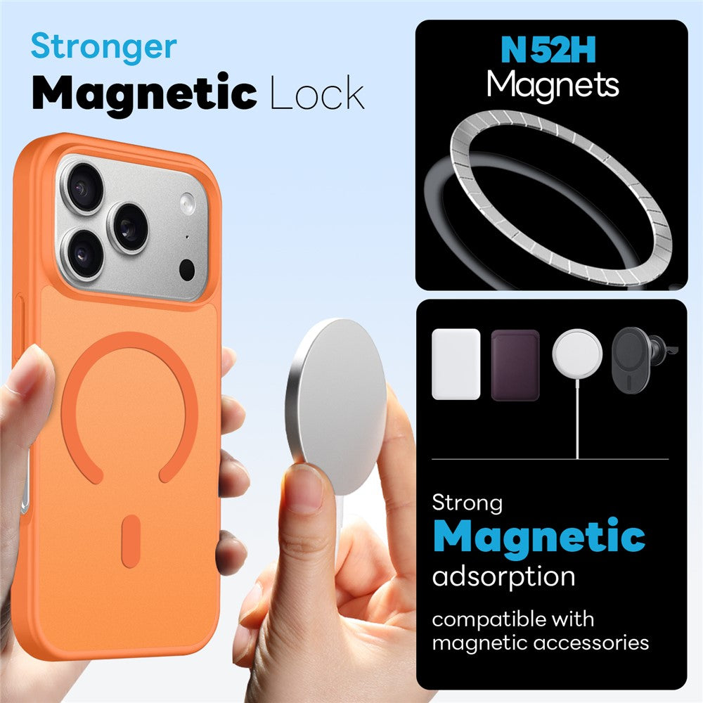 NORTHJO 5 in 1 Set for iPhone 17 Pro Max Magnetic Case Translucent Matte Shockproof Phone Cover with 2Pcs Front Screen Protector + 2Pcs Lens Film
