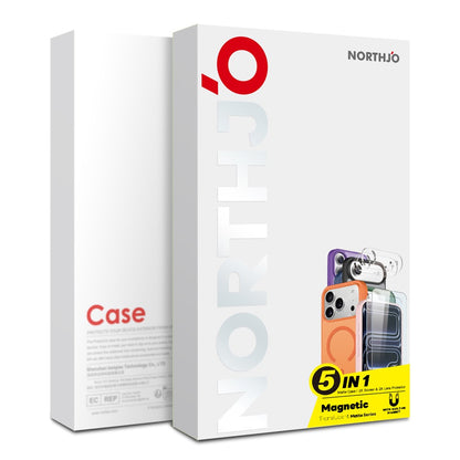 NORTHJO 5 in 1 Set for iPhone 17 Pro Max Magnetic Case Translucent Matte Shockproof Phone Cover with 2Pcs Front Screen Protector + 2Pcs Lens Film