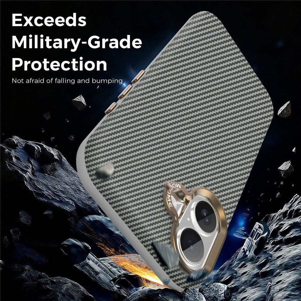 For iPhone 17 Case Compatible with MagSafe Carbon Fiber Texture Shockproof Leather TPU PC Protective Cover