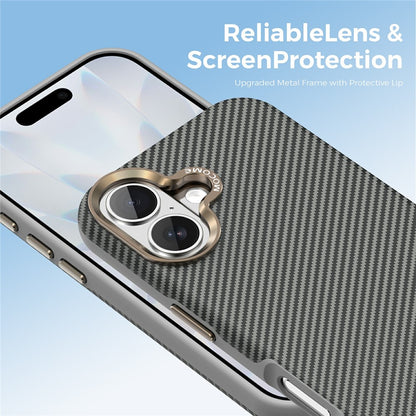 For iPhone 17 Case Compatible with MagSafe Carbon Fiber Texture Shockproof Leather TPU PC Protective Cover
