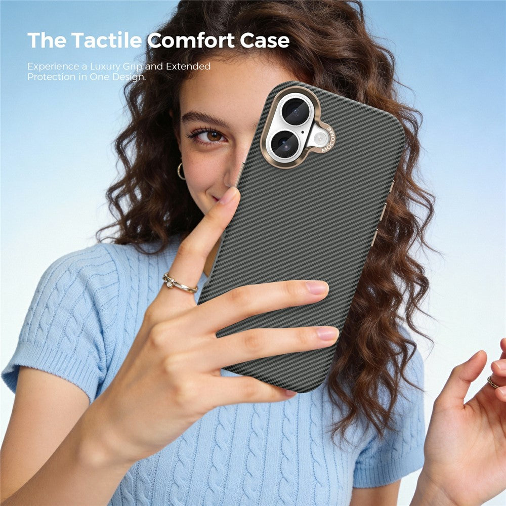 For iPhone 17 Case Compatible with MagSafe Carbon Fiber Texture Shockproof Leather TPU PC Protective Cover