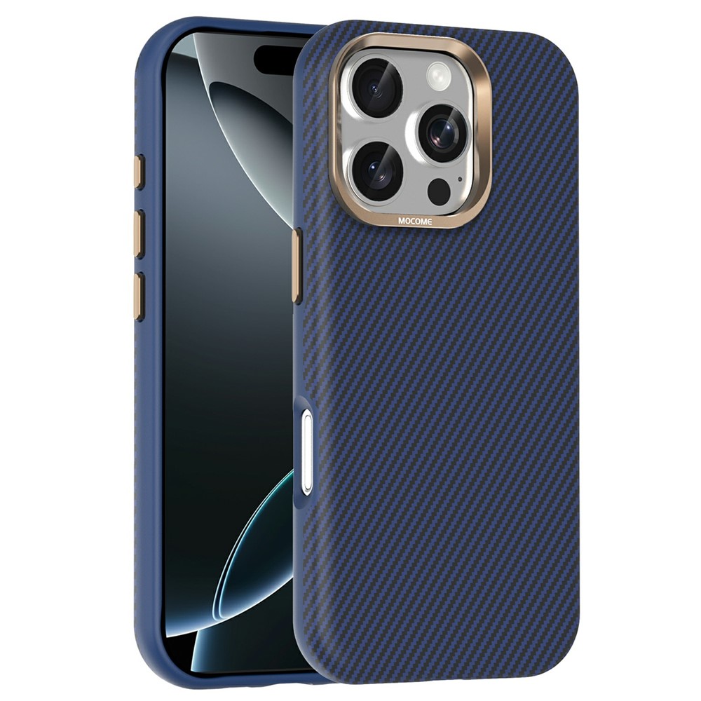 For iPhone 16 Pro Max Case Compatible with MagSafe Carbon Fiber Texture Shockproof Leather TPU PC Protective Cover