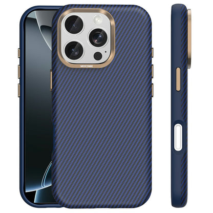For iPhone 16 Pro Max Case Compatible with MagSafe Carbon Fiber Texture Shockproof Leather TPU PC Protective Cover