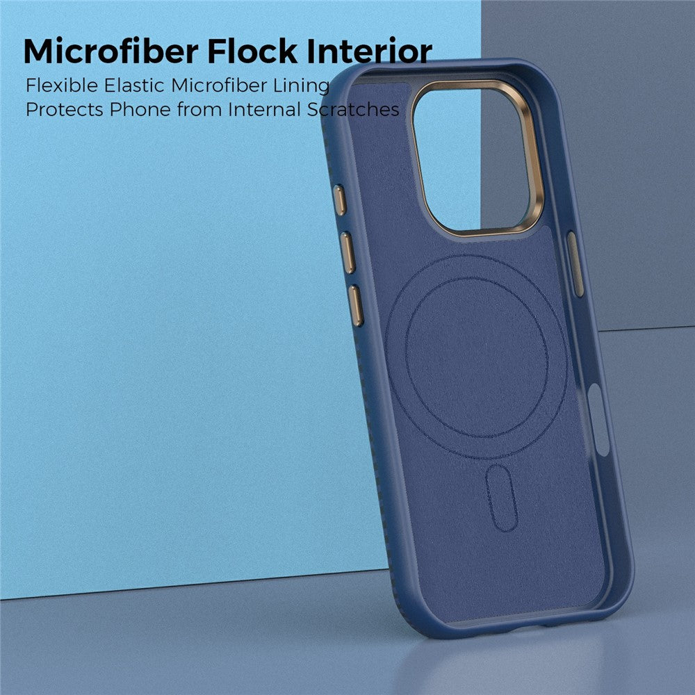 For iPhone 16 Pro Max Case Compatible with MagSafe Carbon Fiber Texture Shockproof Leather TPU PC Protective Cover