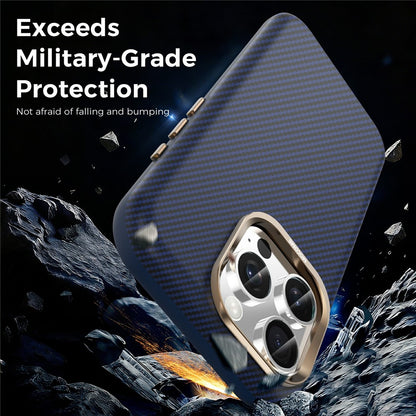 For iPhone 16 Pro Max Case Compatible with MagSafe Carbon Fiber Texture Shockproof Leather TPU PC Protective Cover