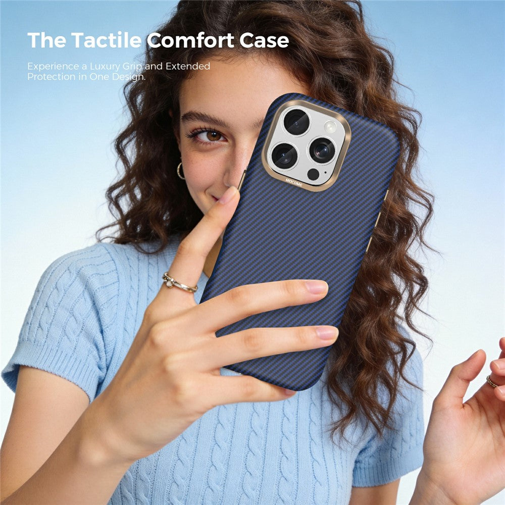 For iPhone 16 Pro Max Case Compatible with MagSafe Carbon Fiber Texture Shockproof Leather TPU PC Protective Cover