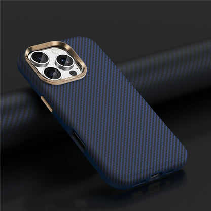 For iPhone 16 Pro Max Case Compatible with MagSafe Carbon Fiber Texture Shockproof Leather TPU PC Protective Cover