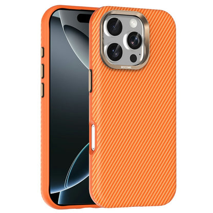 For iPhone 16 Pro Max Case Compatible with MagSafe Carbon Fiber Texture Shockproof Leather TPU PC Protective Cover