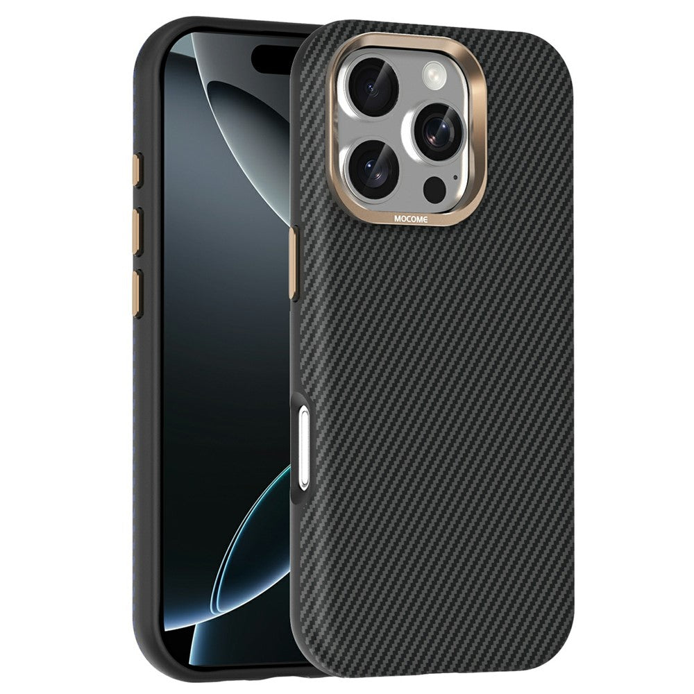 For iPhone 16 Pro Max Case Compatible with MagSafe Carbon Fiber Texture Shockproof Leather TPU PC Protective Cover