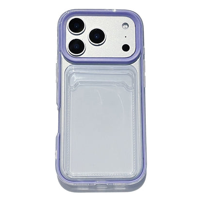 For iPhone 17 Pro Clear Case with Transparent Card Holder Shockproof PC TPU Protective Cover