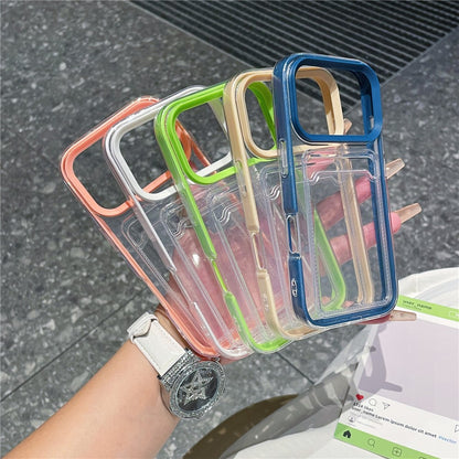 For iPhone 17 Pro Clear Case with Transparent Card Holder Shockproof PC TPU Protective Cover