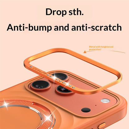 For iPhone 17 Pro Max Magnetic Case with 360° Rotating Ring Stand Wave Ripple Cover + Tempered Glass Screen Protector