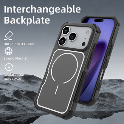 For iPhone 17 Pro Max Magnetic Case Removable Backplate Shockproof PC TPU Cover