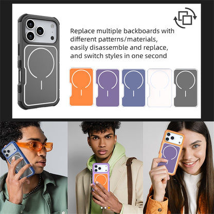 For iPhone 17 Pro Max Magnetic Case Removable Backplate Shockproof PC TPU Cover