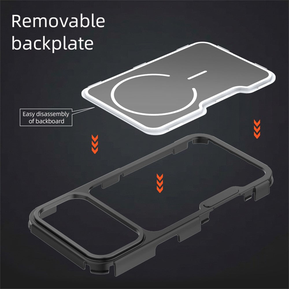 For iPhone 17 Pro Max Magnetic Case Removable Backplate Shockproof PC TPU Cover
