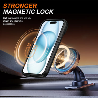 For iPhone 15 Case Magnetic Case Ring Kickstand Slide Camera Cover TPU PC Hybrid Phone Shell