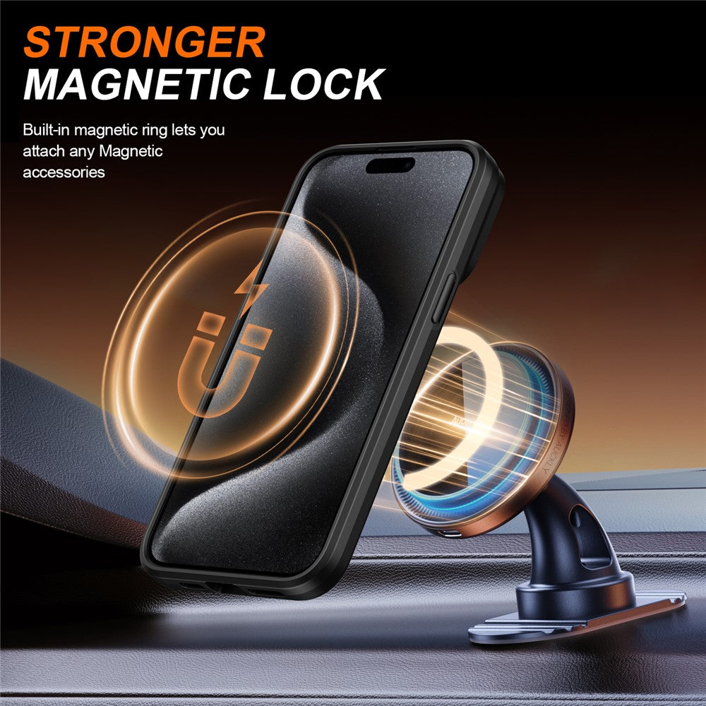 For iPhone 15 Pro Case Magnetic Case Ring Kickstand Slide Camera Cover TPU PC Hybrid Phone Shell