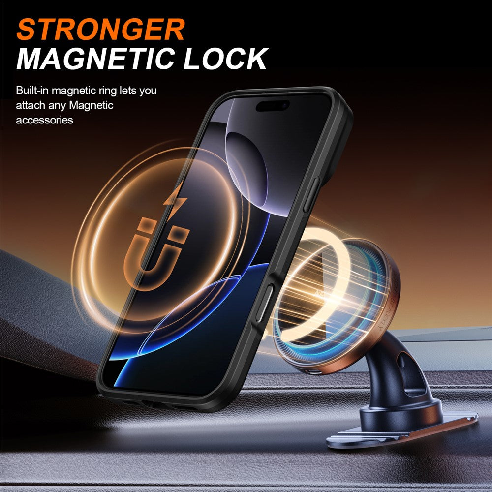 For iPhone 16 Pro Max Case Magnetic Case Ring Kickstand Slide Camera Cover TPU PC Hybrid Phone Shell