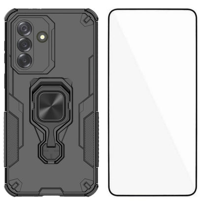 WANLONFENG For Samsung Galaxy A57 5G Phone Case PC TPU Back Cover Kickstand with Tempered Glass