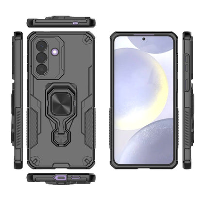WANLONFENG For Samsung Galaxy A57 5G Phone Case PC TPU Back Cover Kickstand with Tempered Glass