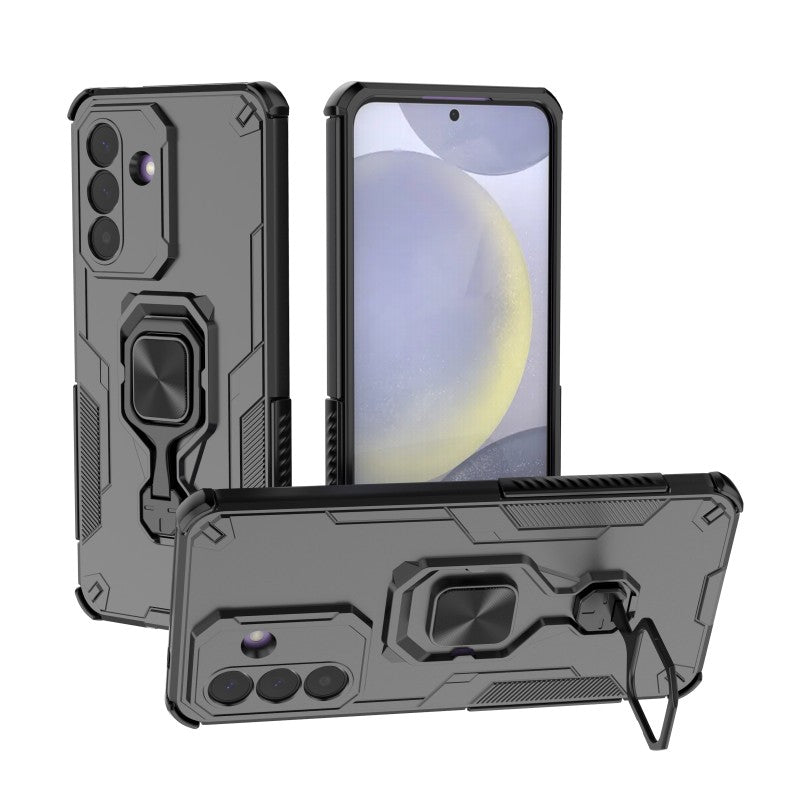 WANLONFENG For Samsung Galaxy A57 5G Phone Case PC TPU Back Cover Kickstand with Tempered Glass