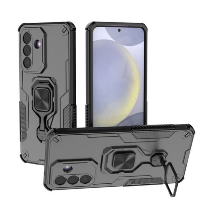 WANLONFENG For Samsung Galaxy A57 5G Phone Case PC TPU Back Cover Kickstand with Tempered Glass