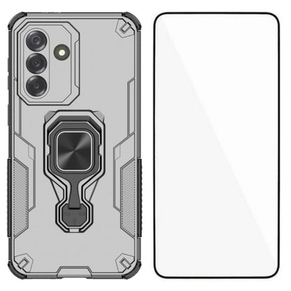 WANLONFENG For Samsung Galaxy A57 5G Phone Case PC TPU Back Cover Kickstand with Tempered Glass