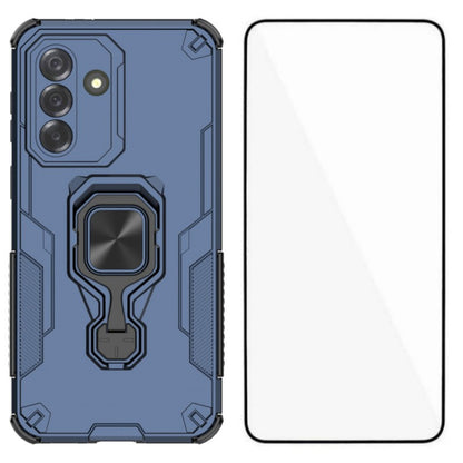 WANLONFENG For Samsung Galaxy A57 5G Phone Case PC TPU Back Cover Kickstand with Tempered Glass