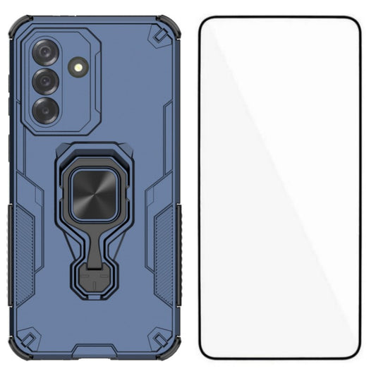WANLONFENG For Samsung Galaxy A57 5G Phone Case PC TPU Back Cover Kickstand with Tempered Glass