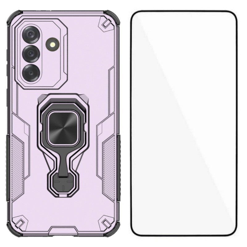 WANLONFENG For Samsung Galaxy A57 5G Phone Case PC TPU Back Cover Kickstand with Tempered Glass